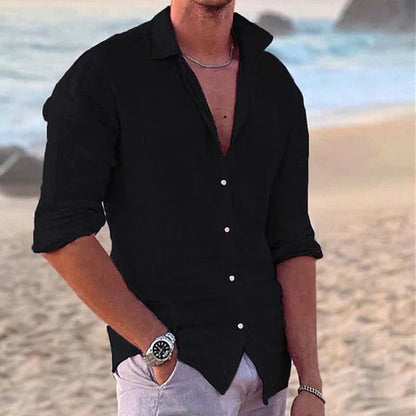 Men's Cotton Linen Blend Casual Shirt