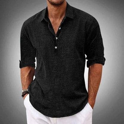 Men's Casual Linen Polo Shirt