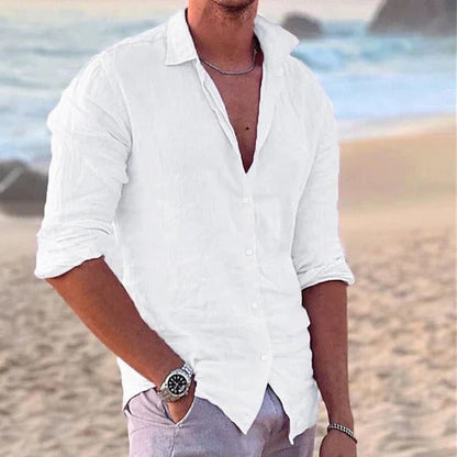 Men's Cotton Linen Blend Casual Shirt