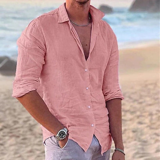 Men's Cotton Linen Blend Casual Shirt