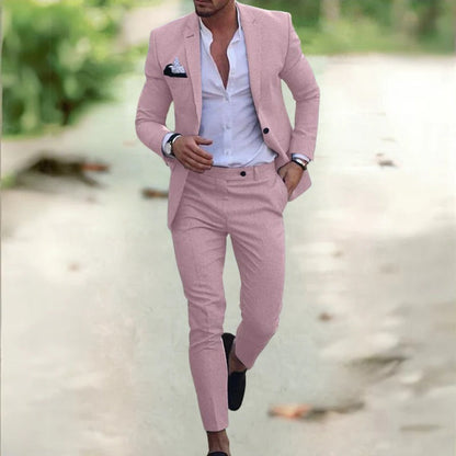 Men's Tailored Two-Piece Suit for Formal Occasions