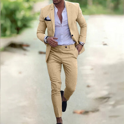 Men's Tailored Two-Piece Suit for Formal Occasions
