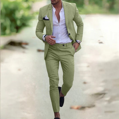 Men's Tailored Two-Piece Suit for Formal Occasions
