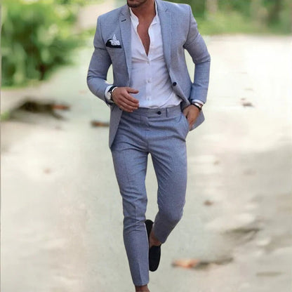 Men's Tailored Two-Piece Suit for Formal Occasions