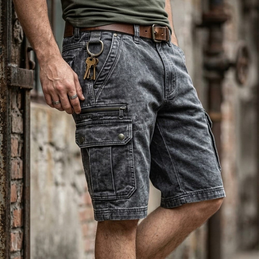 Unalik™ | Short cargo fonctionnel en denim