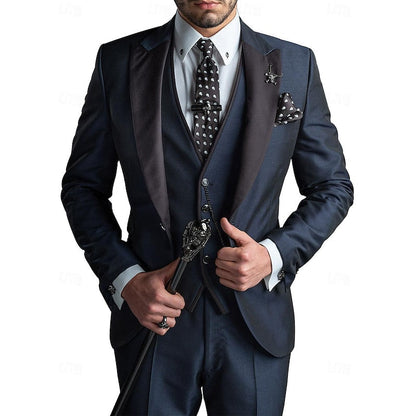 James | Men's Three-Piece Linen Business Blazer, Vest, and Trousers