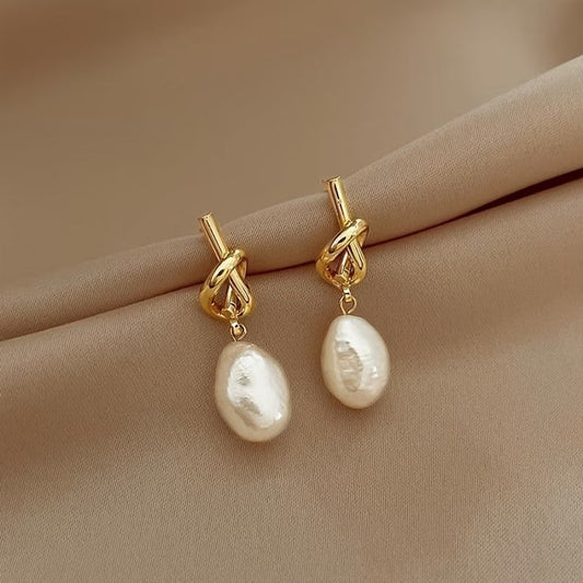 Océane | Boucles d'oreilles Élégance Perle Nouée