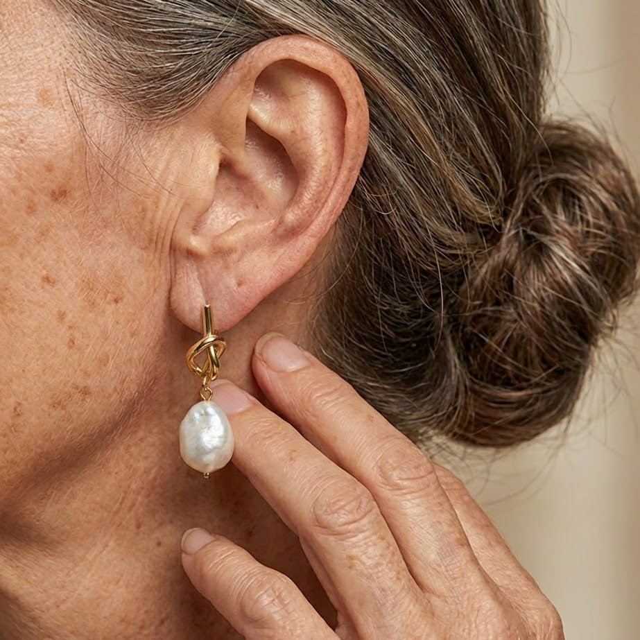 Océane | Boucles d'oreilles Élégance Perle Nouée