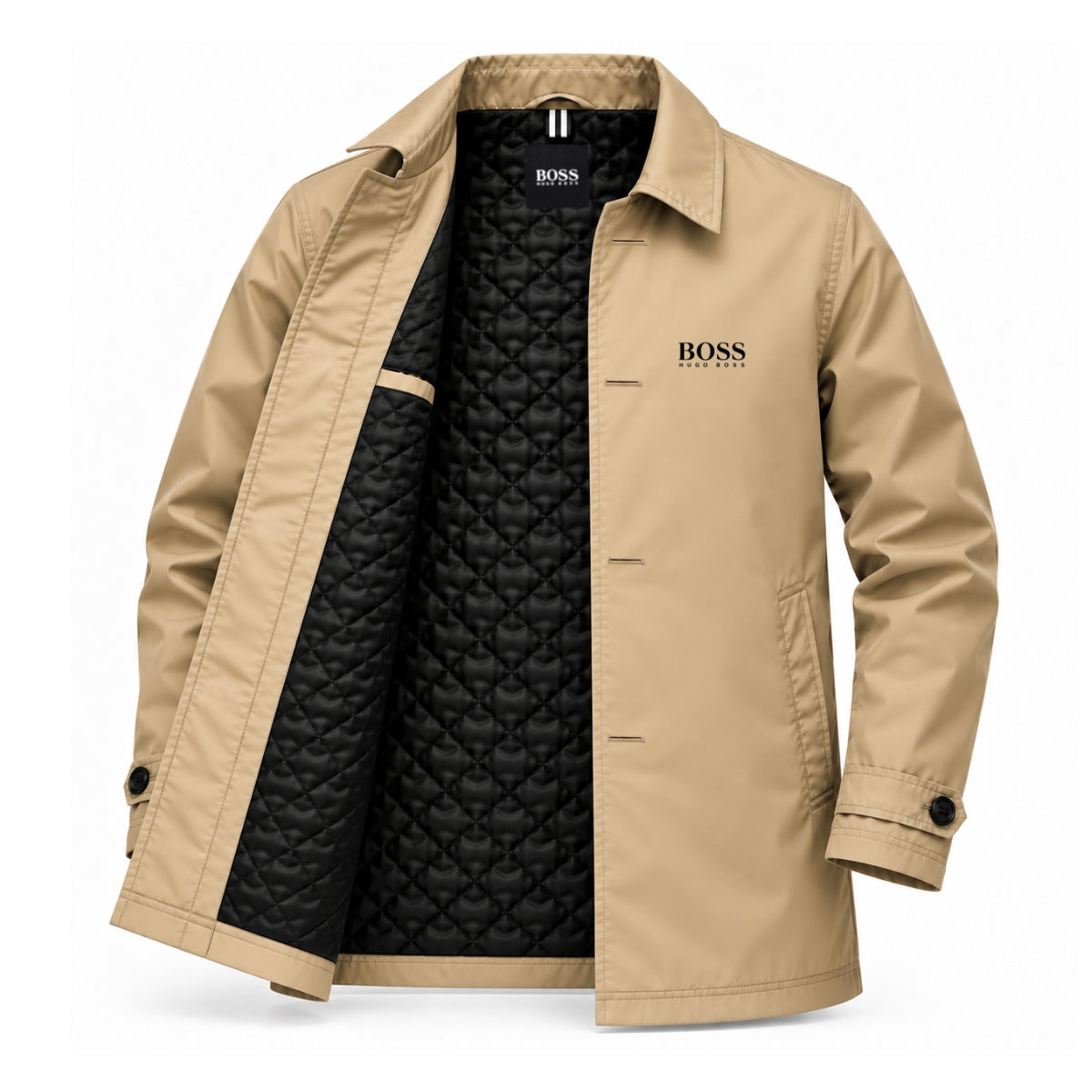 Manteau Homme Élégant à Doublure Matelassée