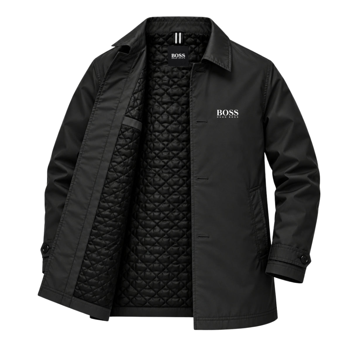 Manteau Homme Élégant à Doublure Matelassée